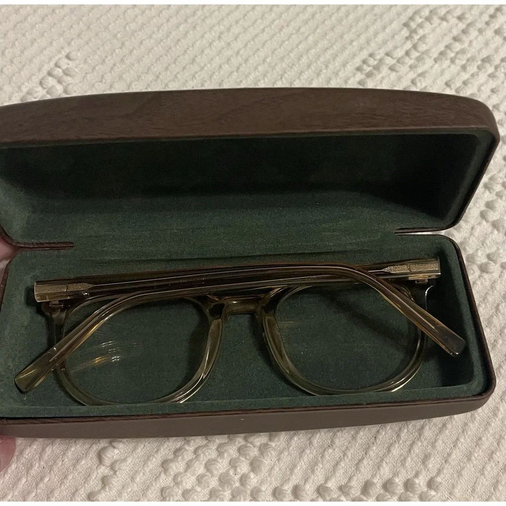 Warby Parker Eyewear Gillian M177 Transparent Glasses Crystal Beige W/ Case